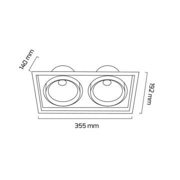 GOYA GY 3052-42 Siyah Kasa 2x36 Watt İkili LED Mağaza Spotu