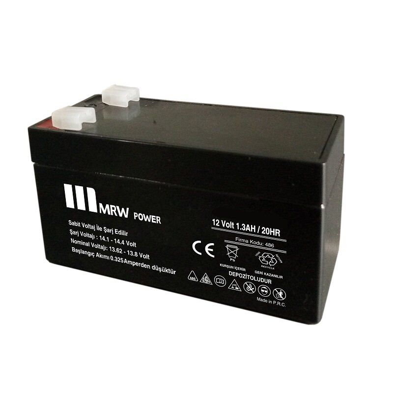 Mervesan 6V-1.3AH Kurşun/Asit Kuru Tip Akü MRW-6/1.3