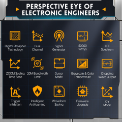 Fnirsi DPOX180H 2 Kanal 180MHz El Tipi Fosfor Dijital Osiloskop ve Sinyal Jeneratörü