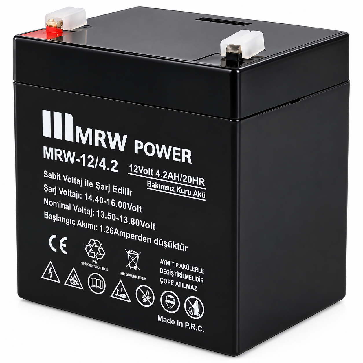 Mervesan 4.2AH/12V Kurşun/Asit Kuru Tip Akü MRW-12/4.2