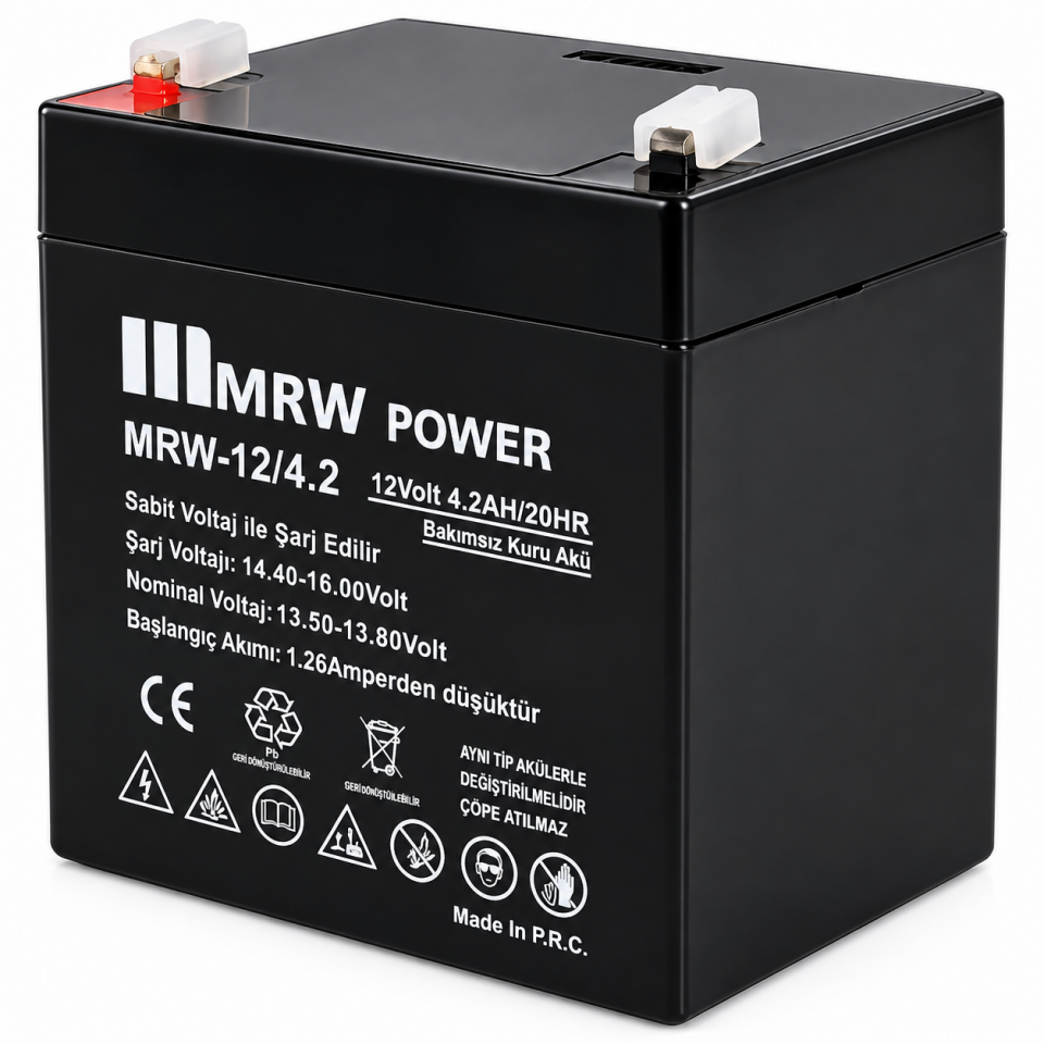 Mervesan 4.2AH/12V Kurşun/Asit Kuru Tip Akü MRW-12/4.2