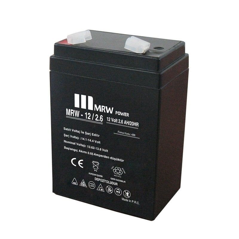 Mervesan 2.6 AH 12V Kurşun/Asit Kuru Tip Akü MRW-12/2.6