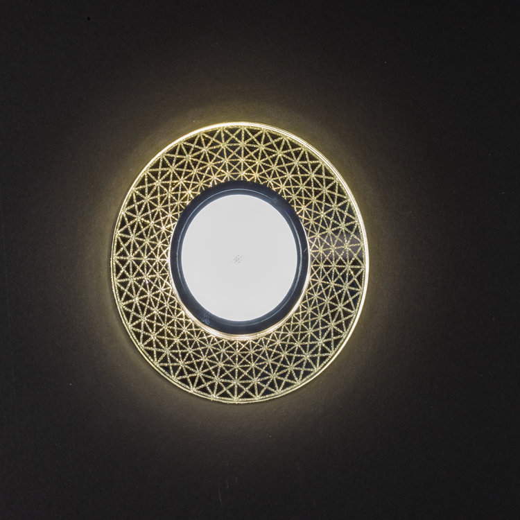 NOAS YL65-1767 Iris 3w 4000k Natural Beyaz LED Çerçeveli Dekoratif Kristal Cam Boş Kasa