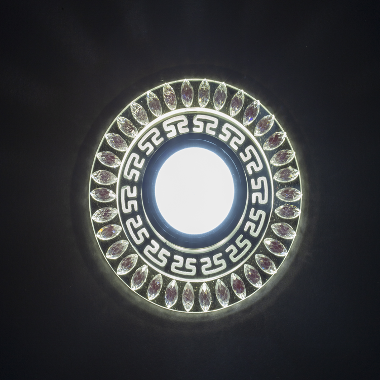 NOAS YL65-1757 Flora 3w Mavi+4000k Natural Beyazled Çerçeveli Dekoratif Kristal Cam Boş Kasa