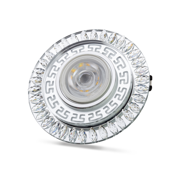 NOAS YL65-1757 Flora 3w Mavi+4000k Natural Beyazled Çerçeveli Dekoratif Kristal Cam Boş Kasa