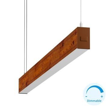 GOYA GY 8032-150-65-C 52 Watt 150 cm Ahşap (Ceviz) Desenli DİMLİ Lineer Sarkıt Armatür