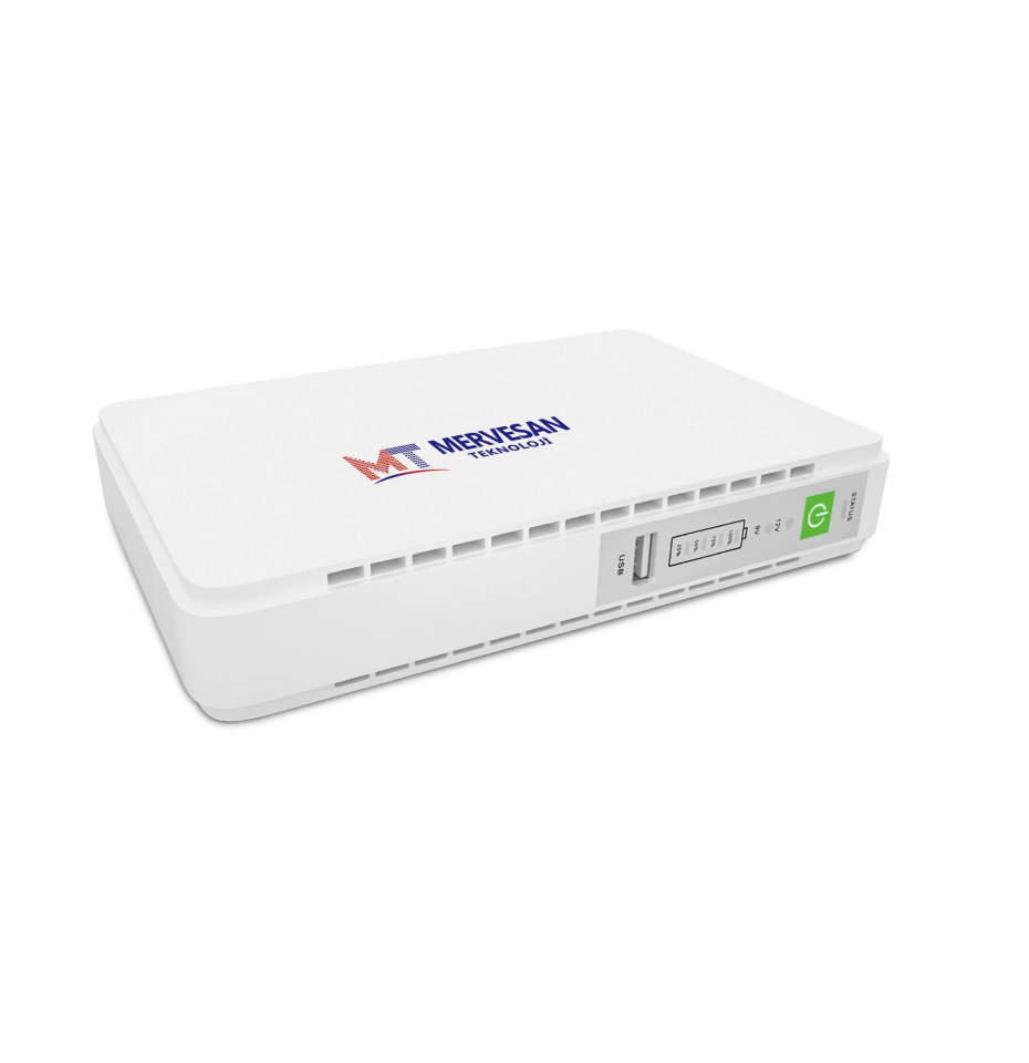 Mervesan MT-UPS-DC 17 W USB V5DC 1A QC3.0VDC 12VDC 1A (DC 19VDC/24VDC 0.6A) DOĞRU AKIM/MINI DC KESİNTİSİZ Güç Kaynağı/UPS