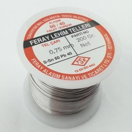 Feray Lehim Teli 0.75 mm 200 gr Sn60/Pb40 Makaralı Lehim Teli