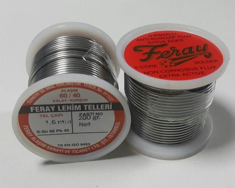 Feray Lehim Teli 1.6 mm 200 gr Sn60/Pb40 Makaralı Lehim Teli