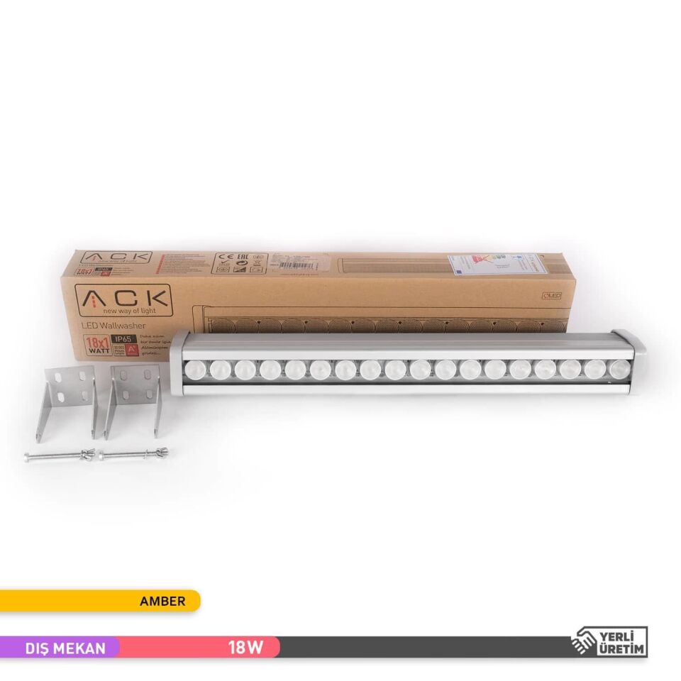 ACK AT20-01883 18W Led WallWasher Amber Işık