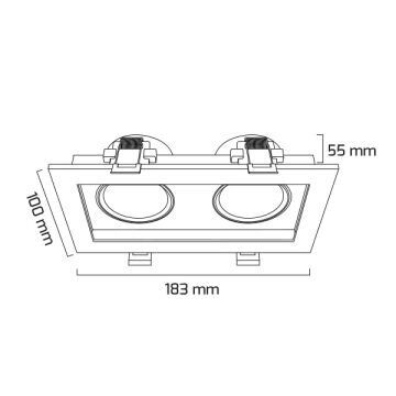 GOYA GY 1743-8 2x8 Watt Beyaz-Siyah Sıva Altı İkili LED Spot