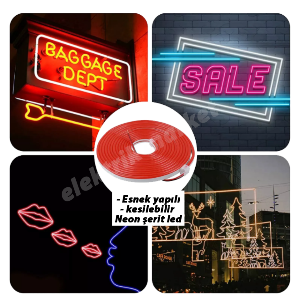 NOAS YL42-0124 12v Kırmızı Işık Neon LED 5 metre