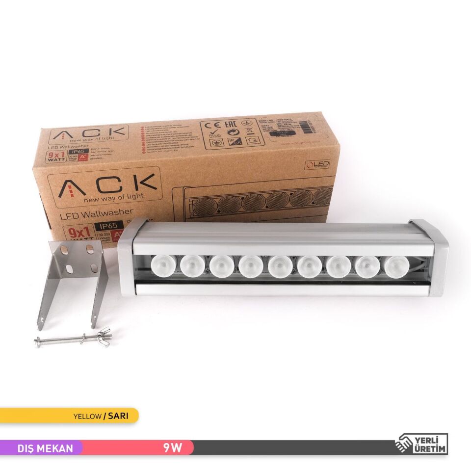 ACK AT20-00973 9W Led WallWasher Sarı Işık