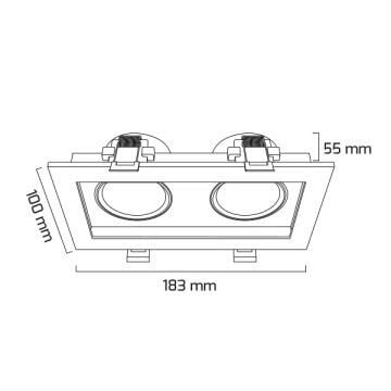 GOYA GY 1743-8 2x8 Watt Gold-Siyah Sıva Altı İkili LED Spot