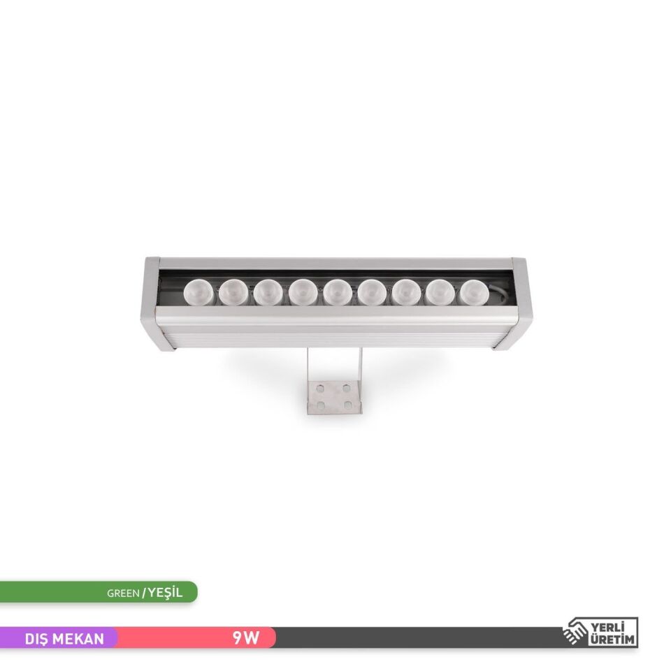 ACK AT20-00953 9W Led WallWasher Yeşil Işık