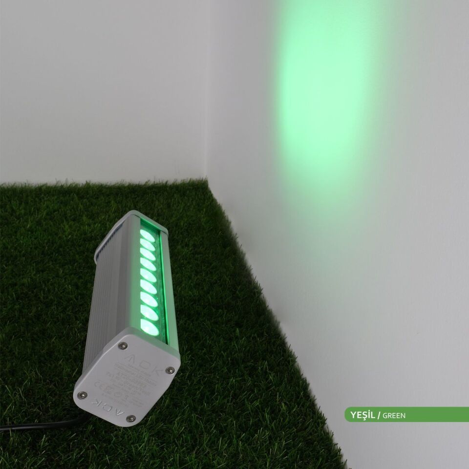 ACK AT20-00953 9W Led WallWasher Yeşil Işık