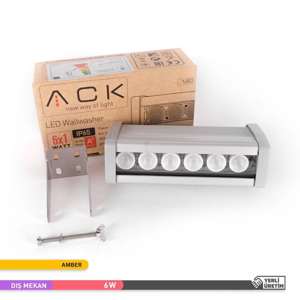 ACK AT20-00683 6W Led WallWasher Amber Işık