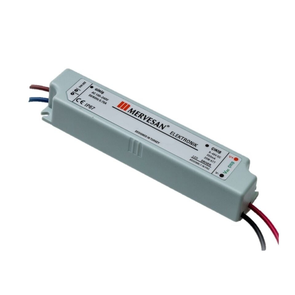 Mervesan 350mA 20W 3-48V Sabit Akım Ac/Dc Smps Led Driver MTD-20-350