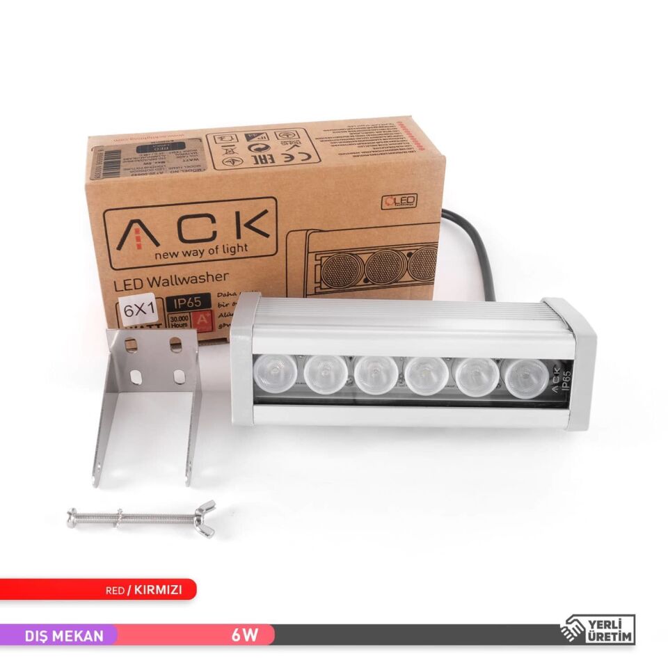 ACK AT20-00643 6W Led WallWasher Kırmızı Işık