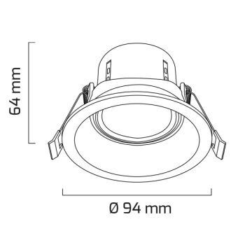 GOYA GY 1735-8 8 Watt Gold-Siyah Kasa Sıva Altı Yuvarlak Dimli LED Spot