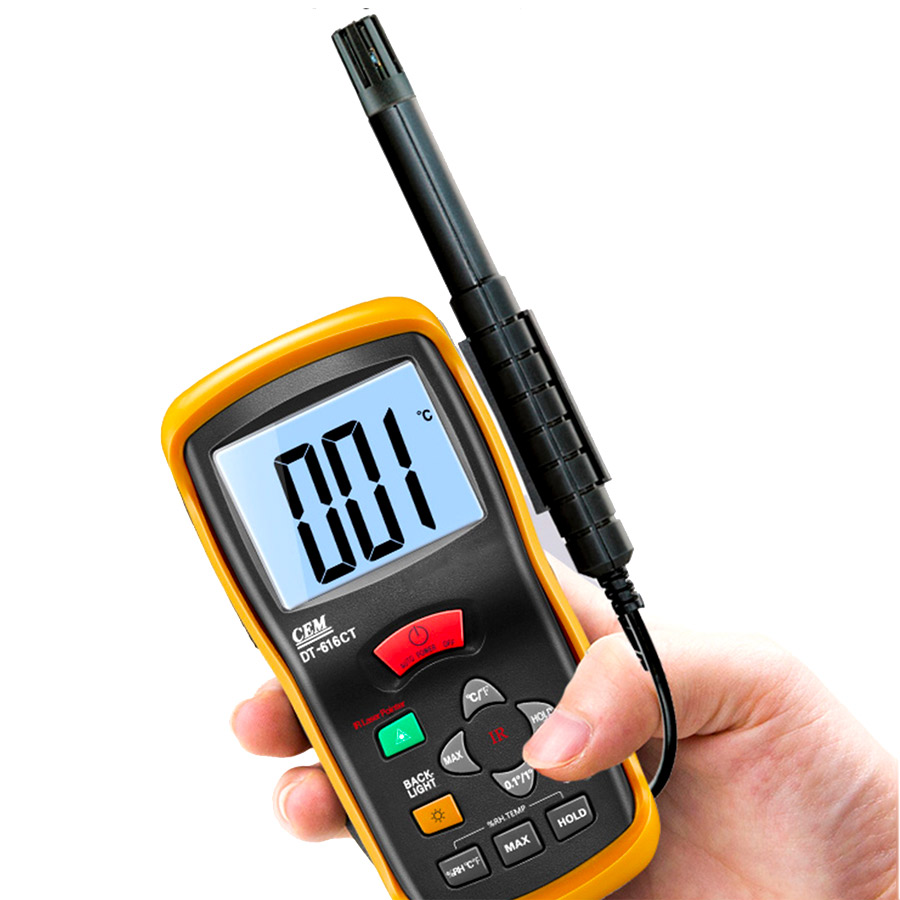 CEM DT-616CT  Sıcaklık ve Nem Ölçer + Kızılötesi Termometre