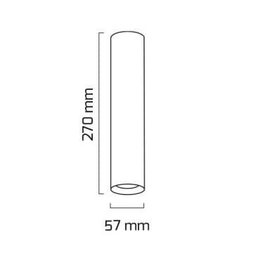 GOYA GY 1856-27 Siyah/Beyaz Kasa 14 Watt 6x25 cm Sıva Üstü Silindir Spot