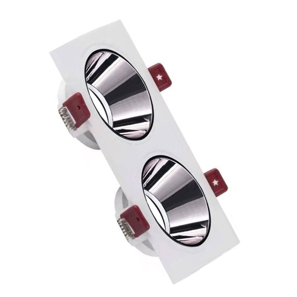 ACK AH03-07330 Beyaz Kasa - Platin Silver (172x92) mm Aliminyum Pc Spot Armatür