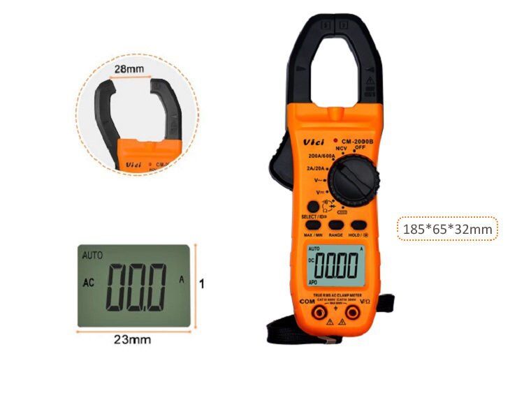 Vici CM-2000B 200A AC  VİCİ Dijital Pensampermetre