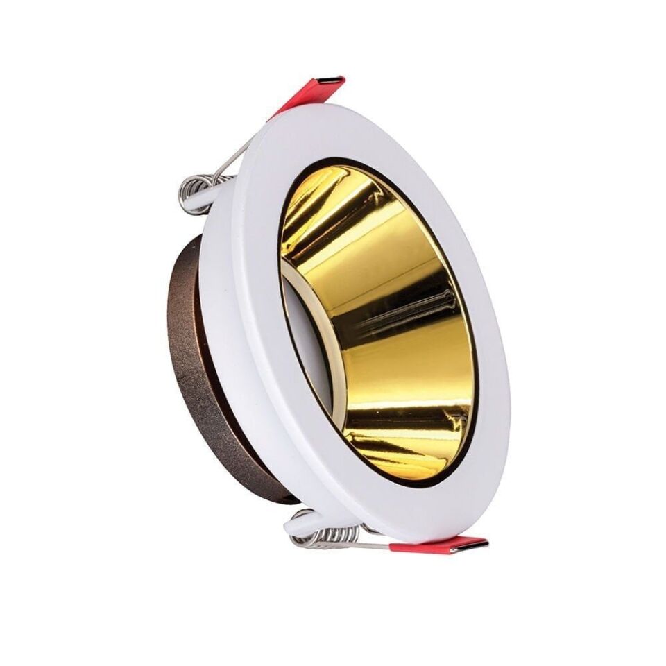 ACK AH03-07210 Beyaz Kasa - Gold (Ø85 mm ) Aliminyum Pc Spot Armatür