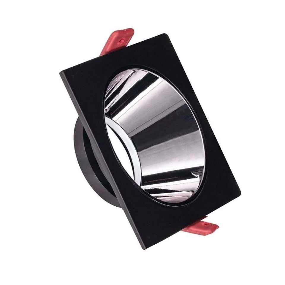 ACK AH03-07031 Siyah Kasa - Platin (92x92) mm Silver Aliminyum Pc Spot Armatür