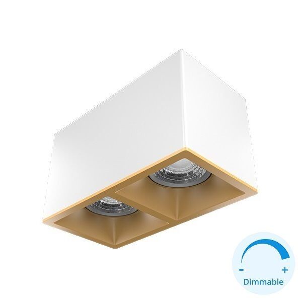 GOYA GY 1862-8 2x8 Watt Beyaz-Gold DİMLİ Sıva Üstü İkili LED Spot