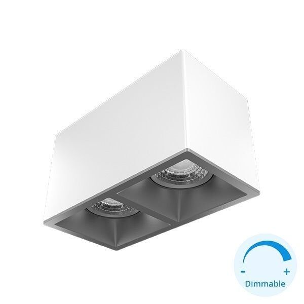 GOYA GY 1862-8 2x8 Watt Beyaz-Titanyum Gri DİMLİ Sıva Üstü İkili LED Spot
