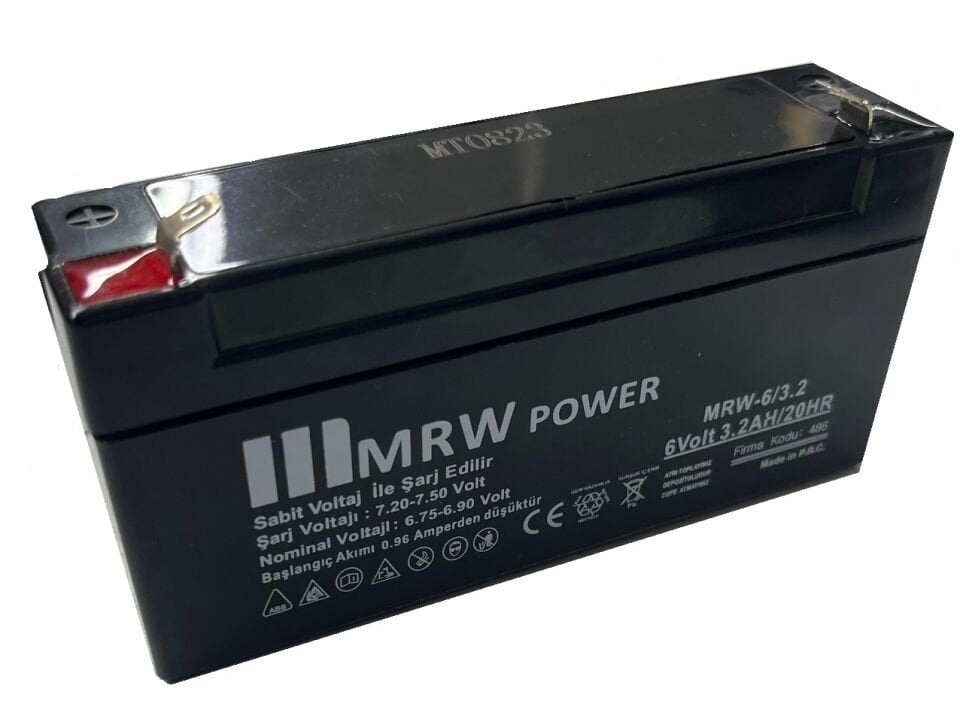 Mervesan MRW-6/3.2  3.2 AH MRW Power Markalı Kurşun Asit Kuru TİP Akü
