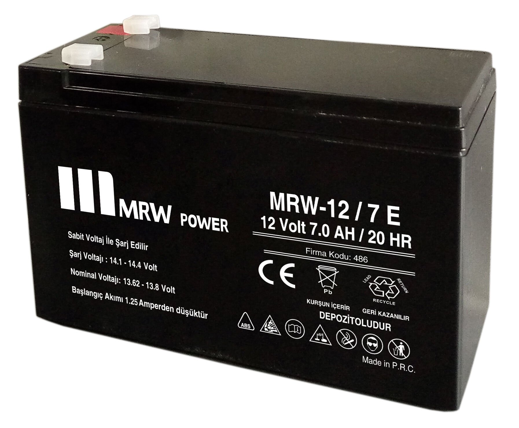 Mervesan MRW-12/7(EKONOMIK)  7 AH MRW Power Markalı Kurşun Asit Kuru TİP Akü