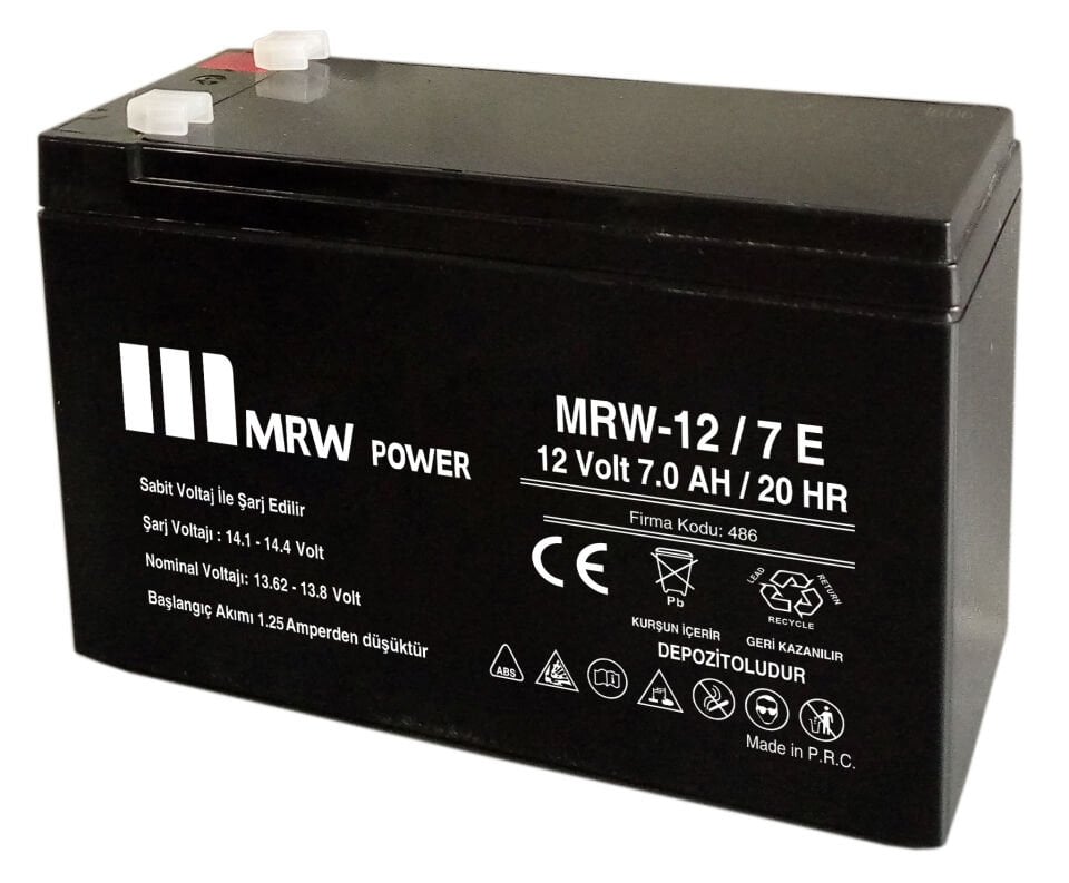 Mervesan MRW-12/7(EKONOMIK)  7 AH MRW Power Markalı Kurşun Asit Kuru TİP Akü