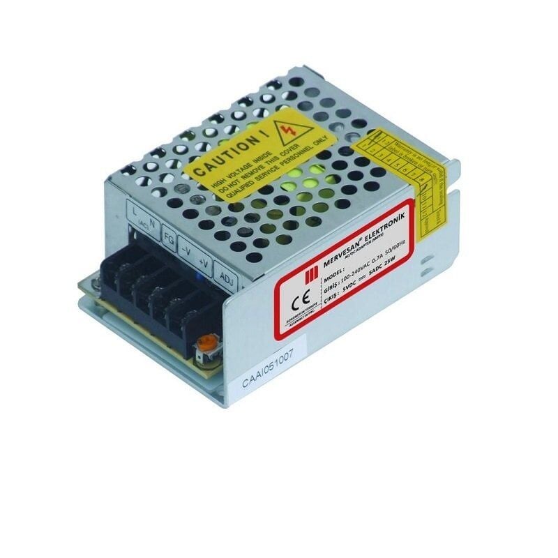 Mervesan 5V 5A 25W Metal Kasalı İç Mekan Ac/Dc Smps Adaptör MT-25-5