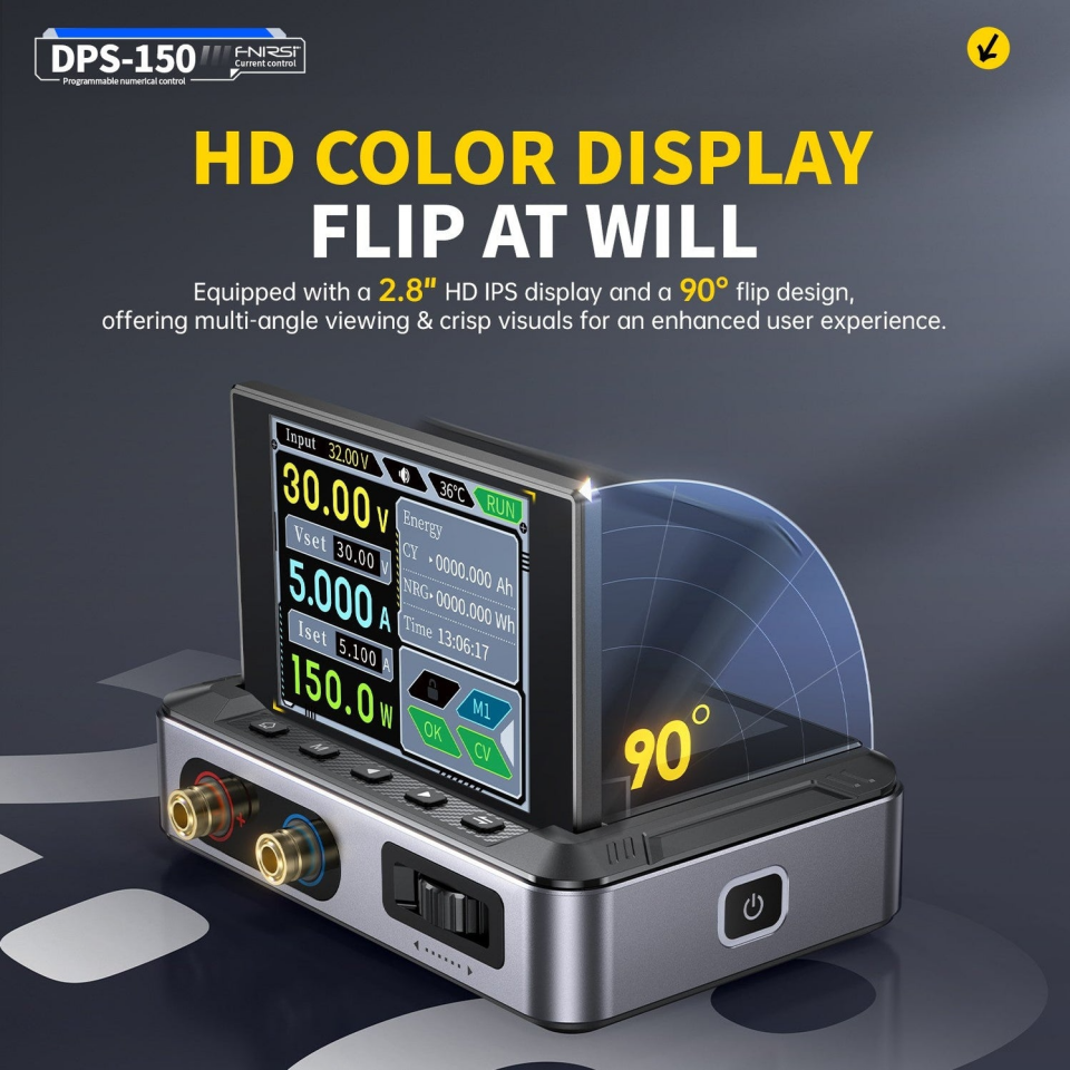 FNIRSI DPS-150 H Plus 0-30V 5A 150W Mini DC Programlanabilir Güç Kaynağı Full Set