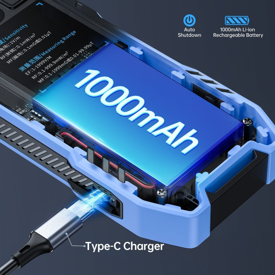 FNIRSI ERD-10 4'ü 1 Arada Elektromanyetik Radyasyon Detektörü