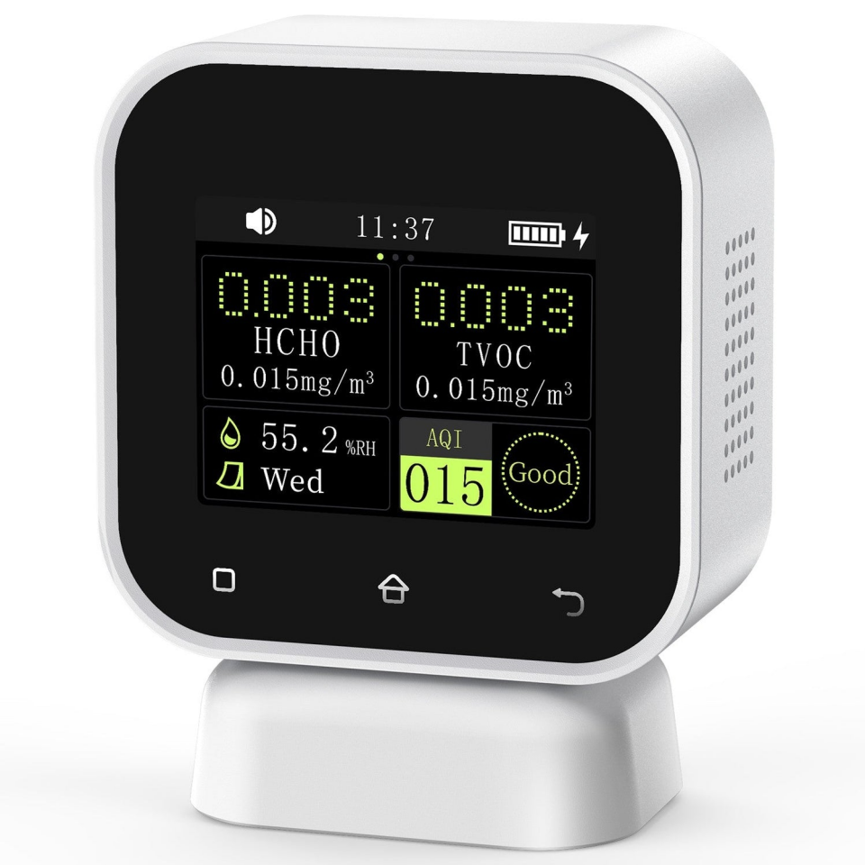 FNIRSI SFD-02 4'ü 1 Arada İç Hava Kalitesi Monitörü – Dokunmatik Ekranlı HCHO & TVOC Ölçüm Cihazı