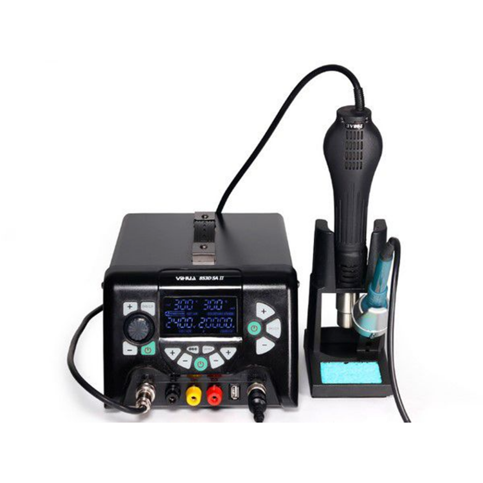 YIHUA 853D 5A-II Sıcak Hava Isı Tabancalı ve Havyalı Lehimleme Yenileme İstasyonu