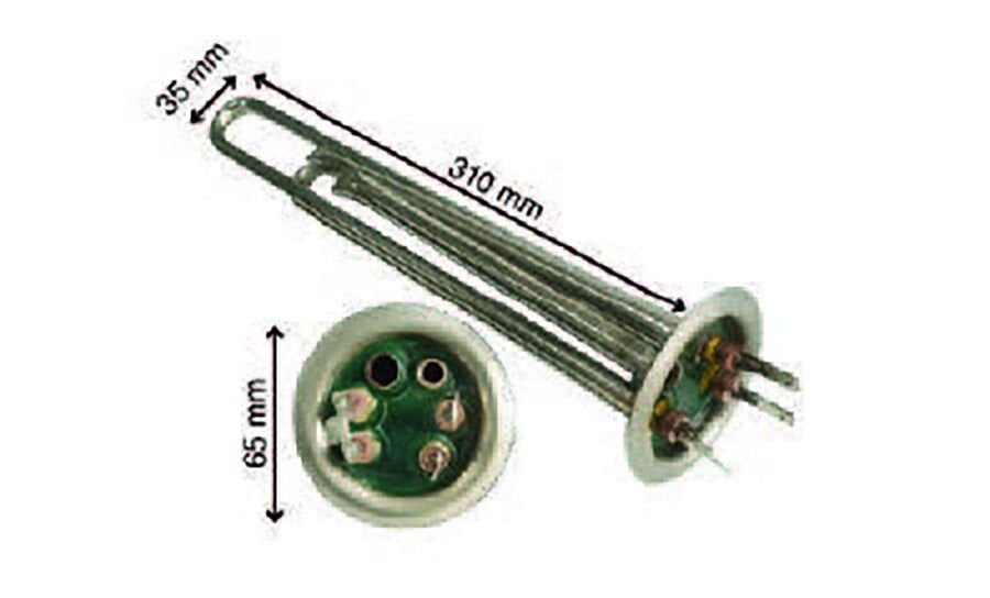 SRC Rezistans CR 110 265 Yuvarlak Flanşlı Çift Ter. Borulu Rez. 220 V 2000 Watt (Cr-Ni)