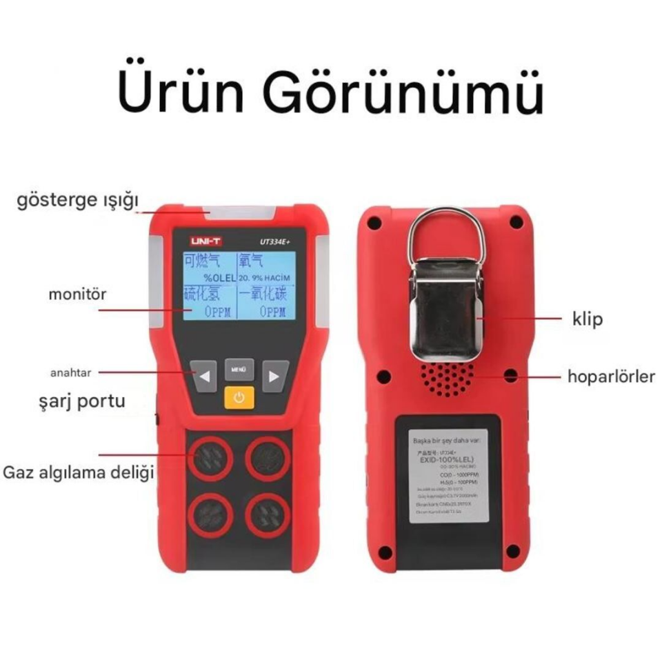 Unit UT-334E+ Taşınabilir 4'ü 1 Arada Gaz Dedektörü