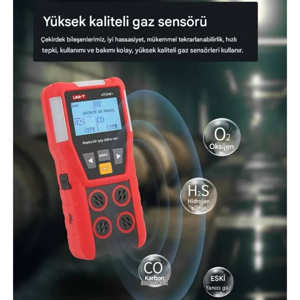 Unit UT-334E+ Taşınabilir 4'ü 1 Arada Gaz Dedektörü
