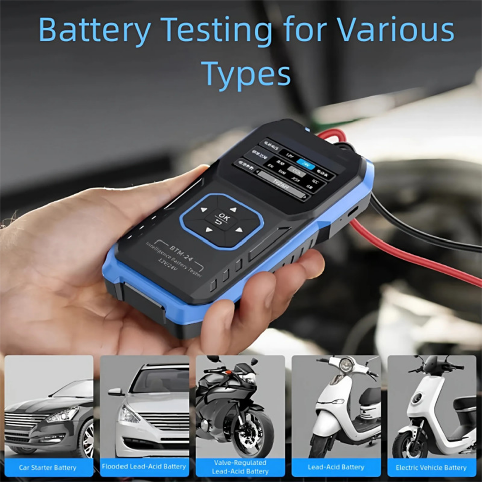 FNIRSI BTM-24 Aşırı Gerilim Korumalı 12V/24V Otomotiv Akü Test Cihazı