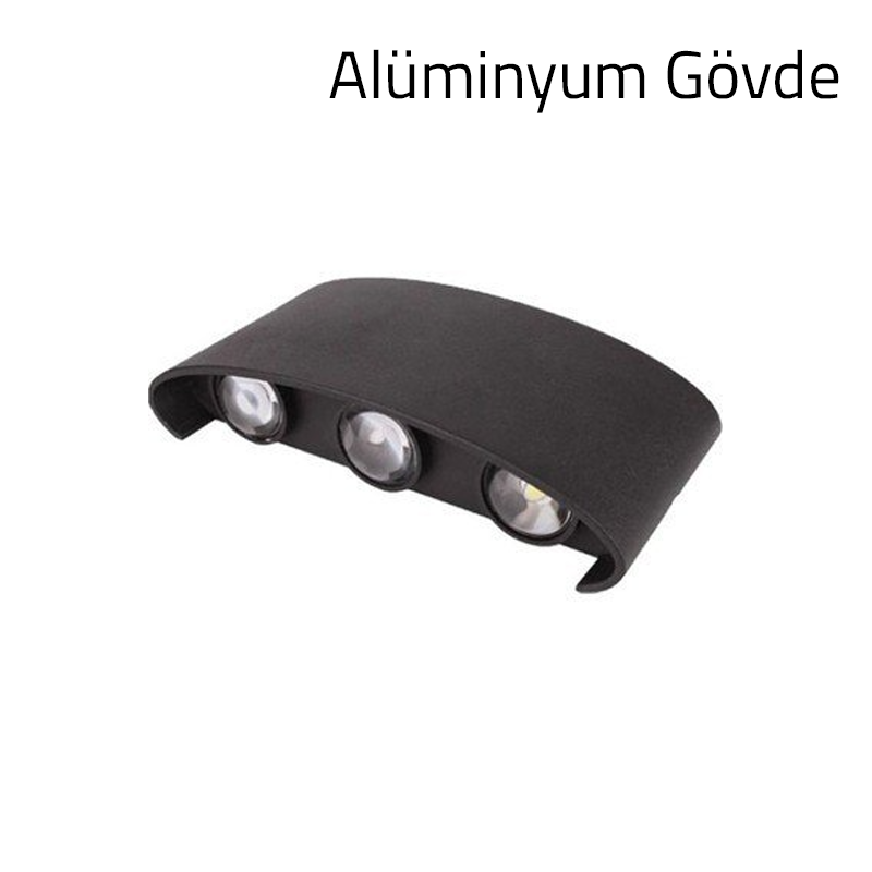 ACK AH07-07201 6W 3000K Gün Işığı Siyah Dekoratif Led Aplik